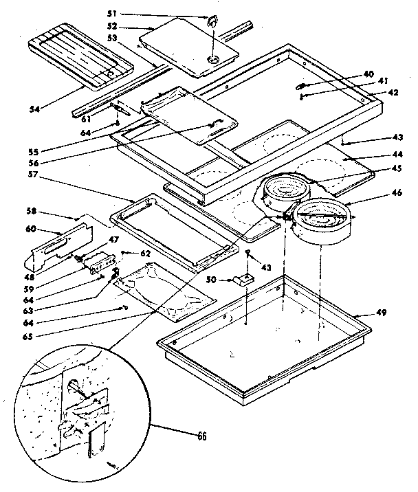 Kenmore 6289487811 main top cook surface diagram