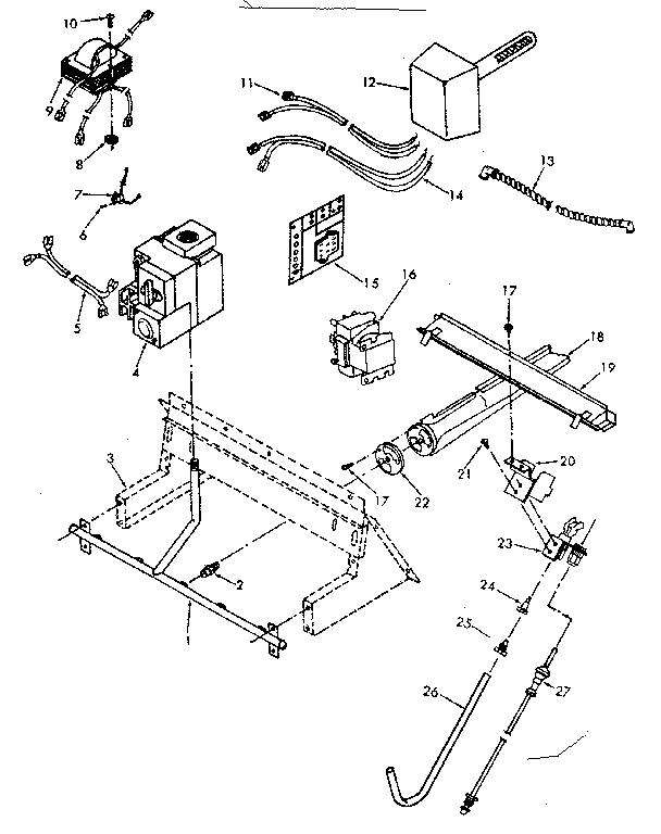 Kenmore 867775260 controls & burner diagram