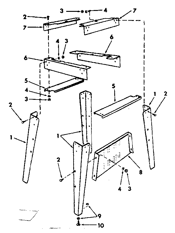 Craftsman 11324336 leg set diagram