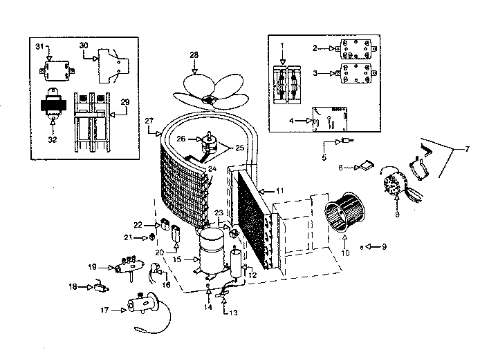 ICP NPHCB36AK03 functional replacement parts diagram