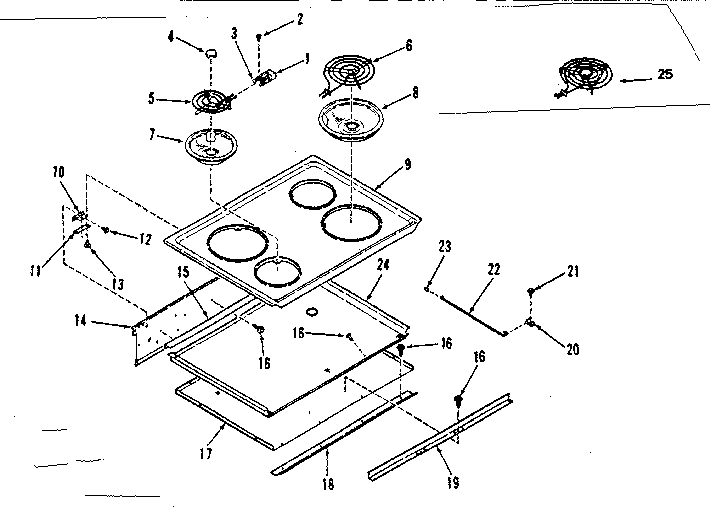 Kenmore 9114548692 main top section diagram