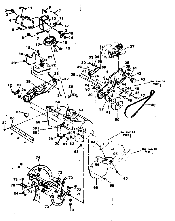 Craftsman 536884210 auger housing assembly diagram