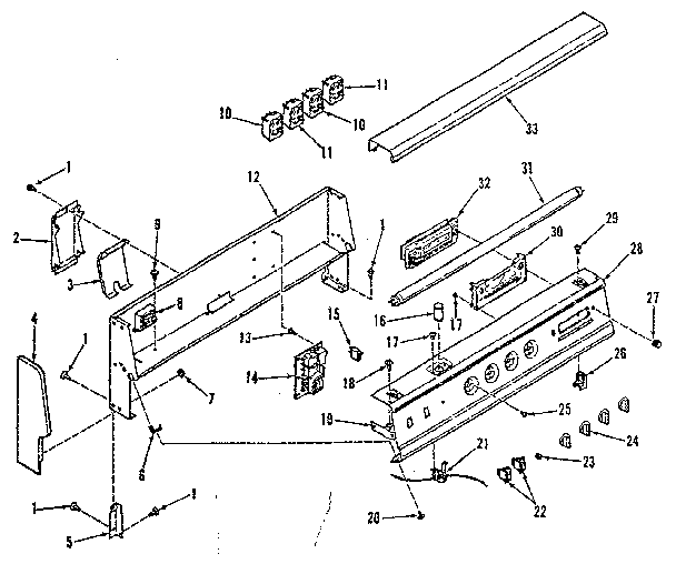 Kenmore 9119388710 backguard section diagram