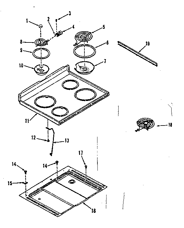 Kenmore 9119388710 main top section diagram