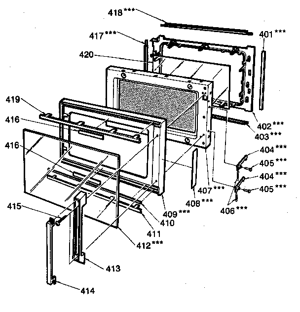 Kenmore 7218883680 door parts diagram