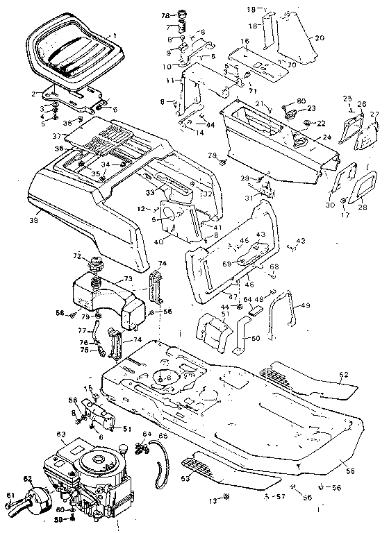 Craftsman 502255654 body and chassis diagram