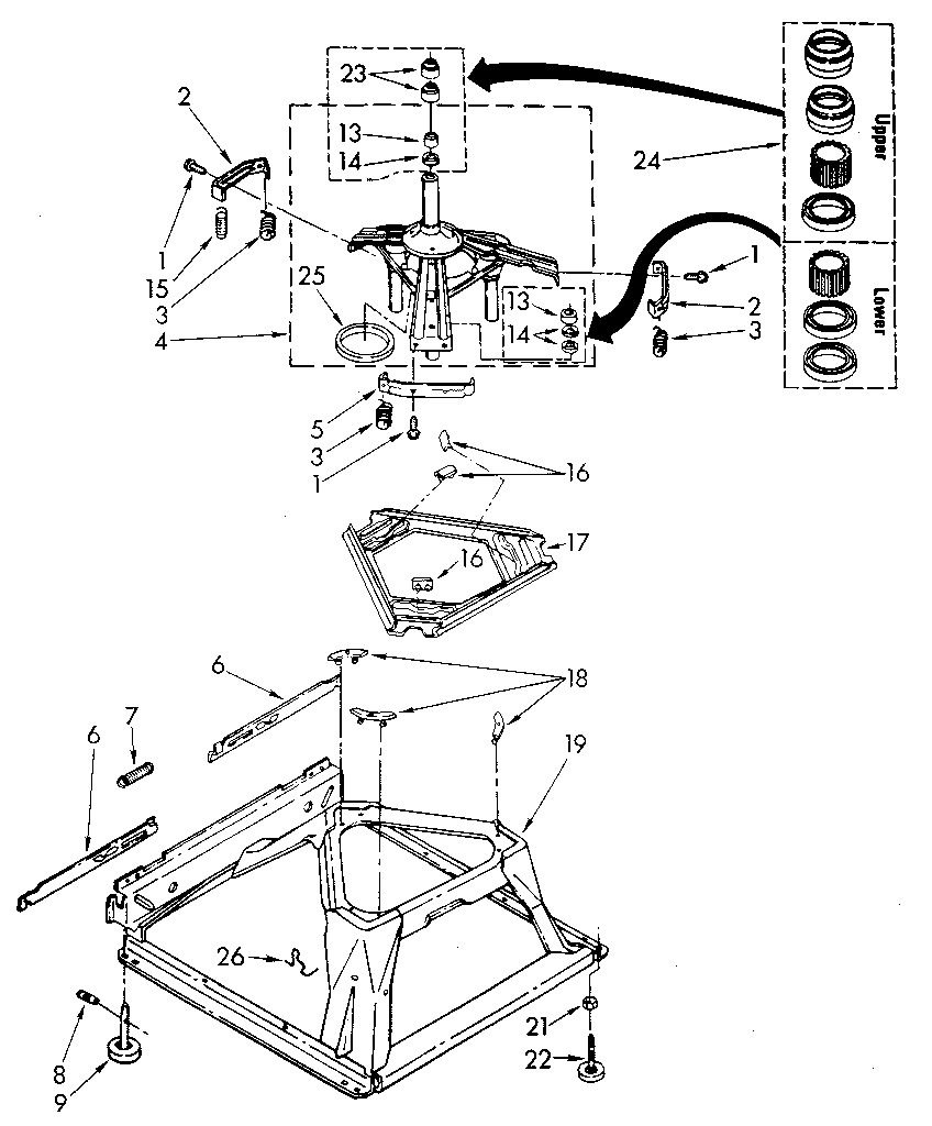 Kenmore 11082477110 machine base parts diagram