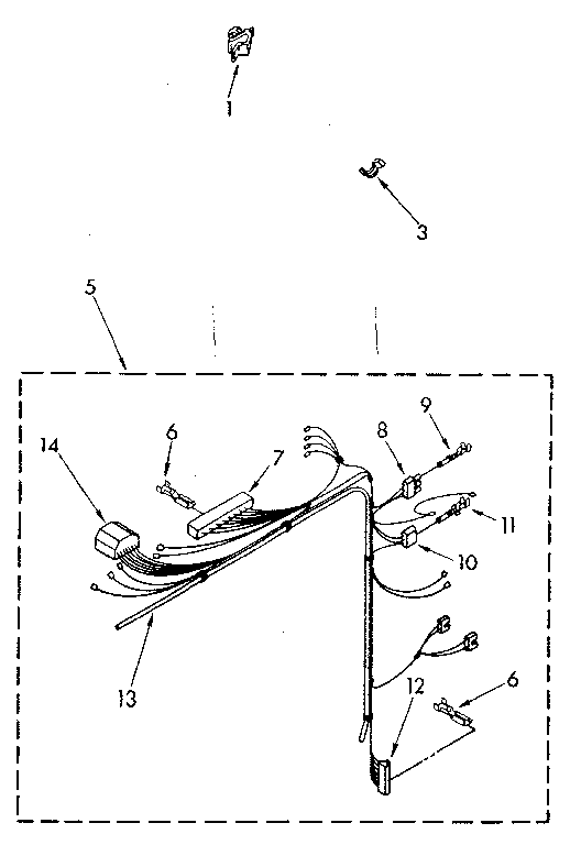 Kenmore 11082477110 wiring harness parts diagram