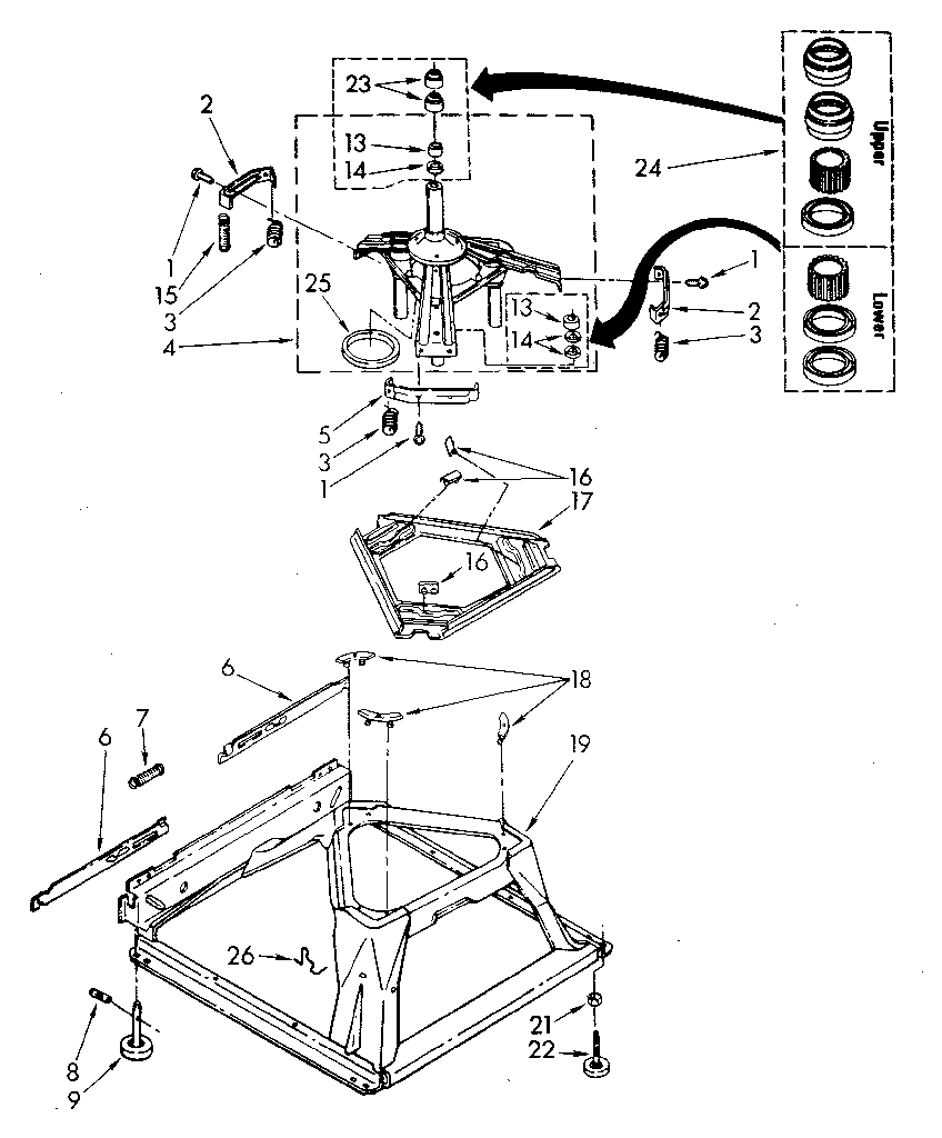 Kenmore 11082681720 machine base parts diagram