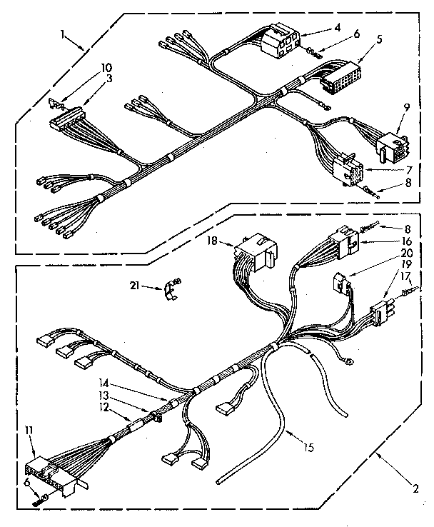 Kenmore 11082681720 wiring harness parts diagram