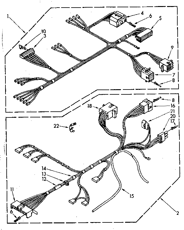 Kenmore 11082682120 wiring harness parts diagram