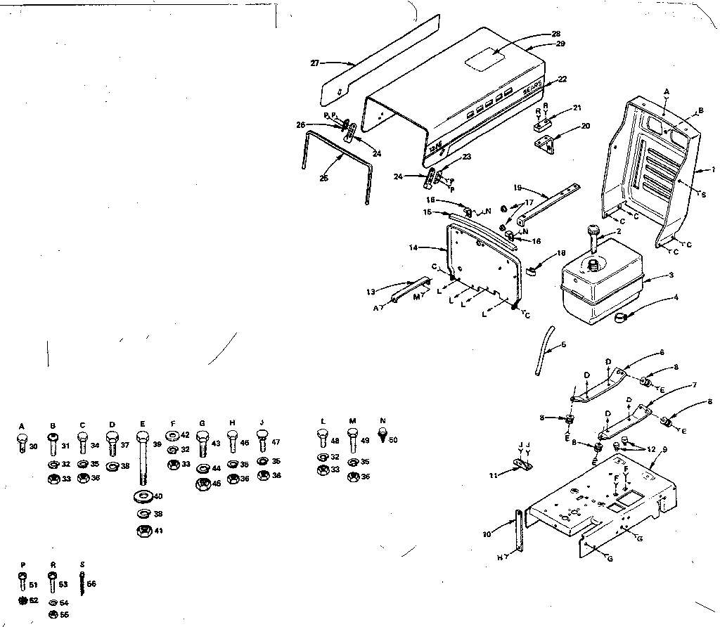 Craftsman 91725150 engine mount, hood and grill diagram