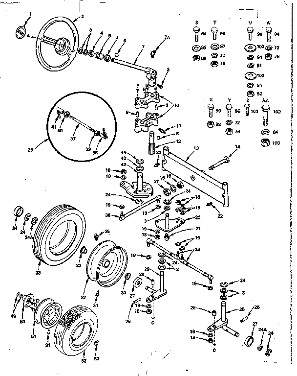 Craftsman 91725150 steering and front axle diagram