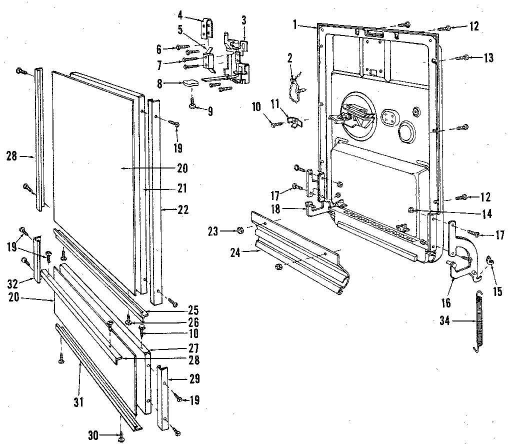Kenmore 5871448580 door diagram