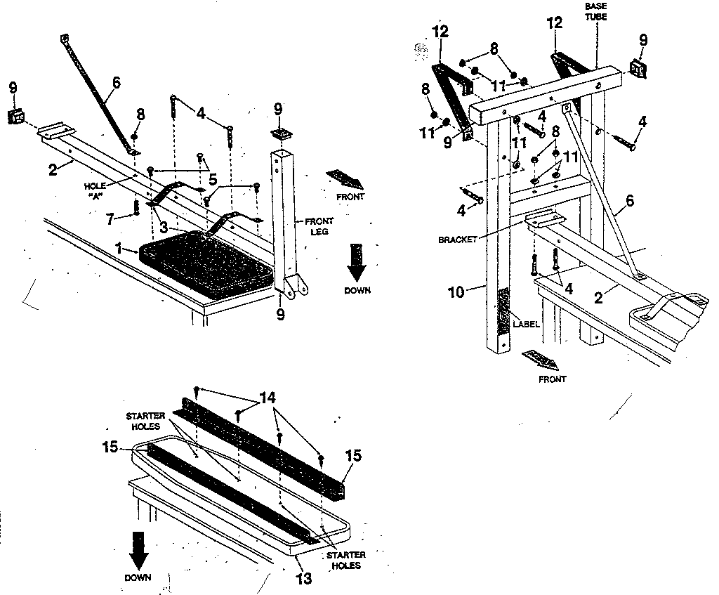 DP 11-0883 bench assembly diagram