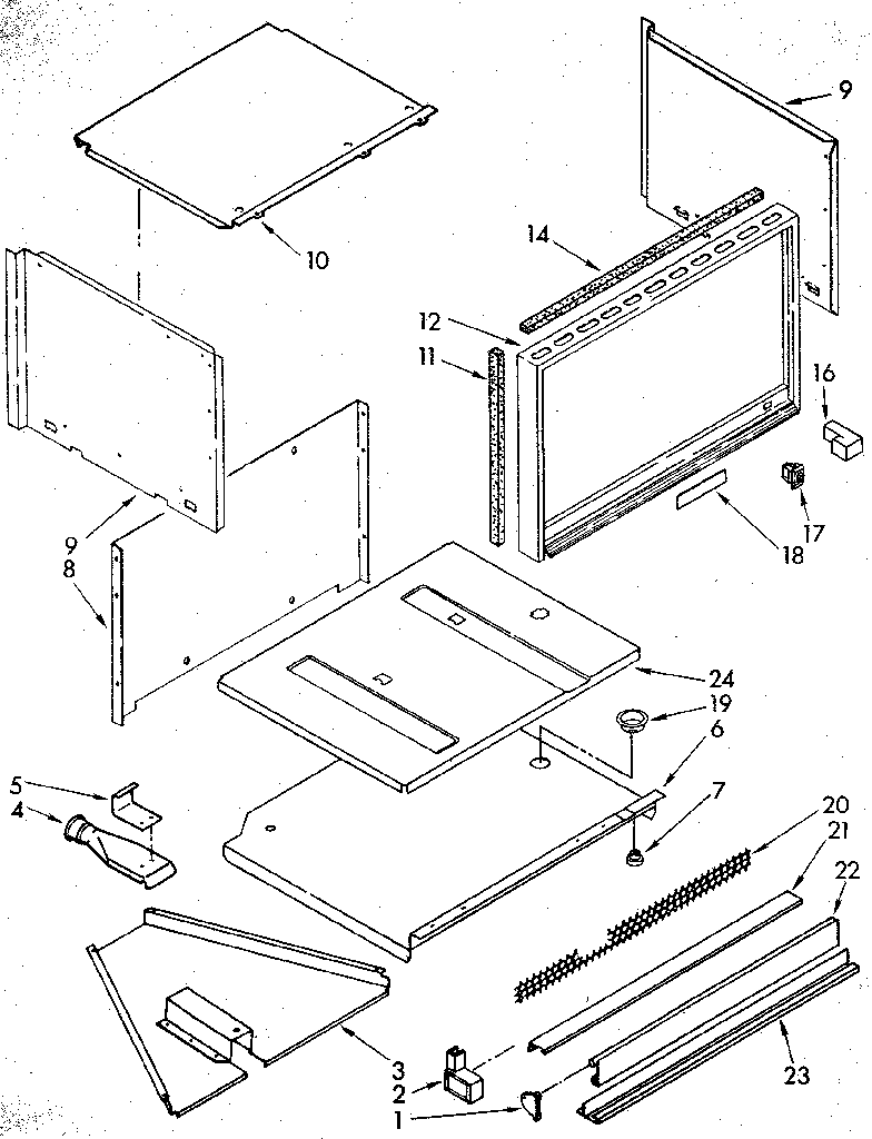 Kenmore 6654438990 lower electric oven cabinet and air flow diagram