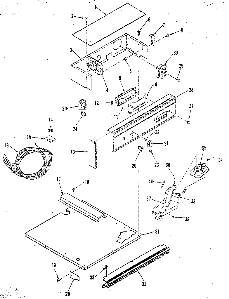 Kenmore 2784238894 control panel section diagram