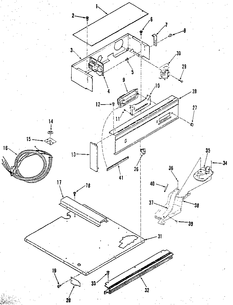 Kenmore 2784038894 control panel section diagram