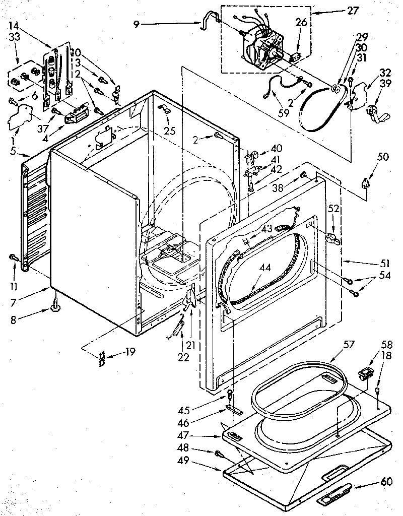 Kenmore 11086980700 cabinet diagram