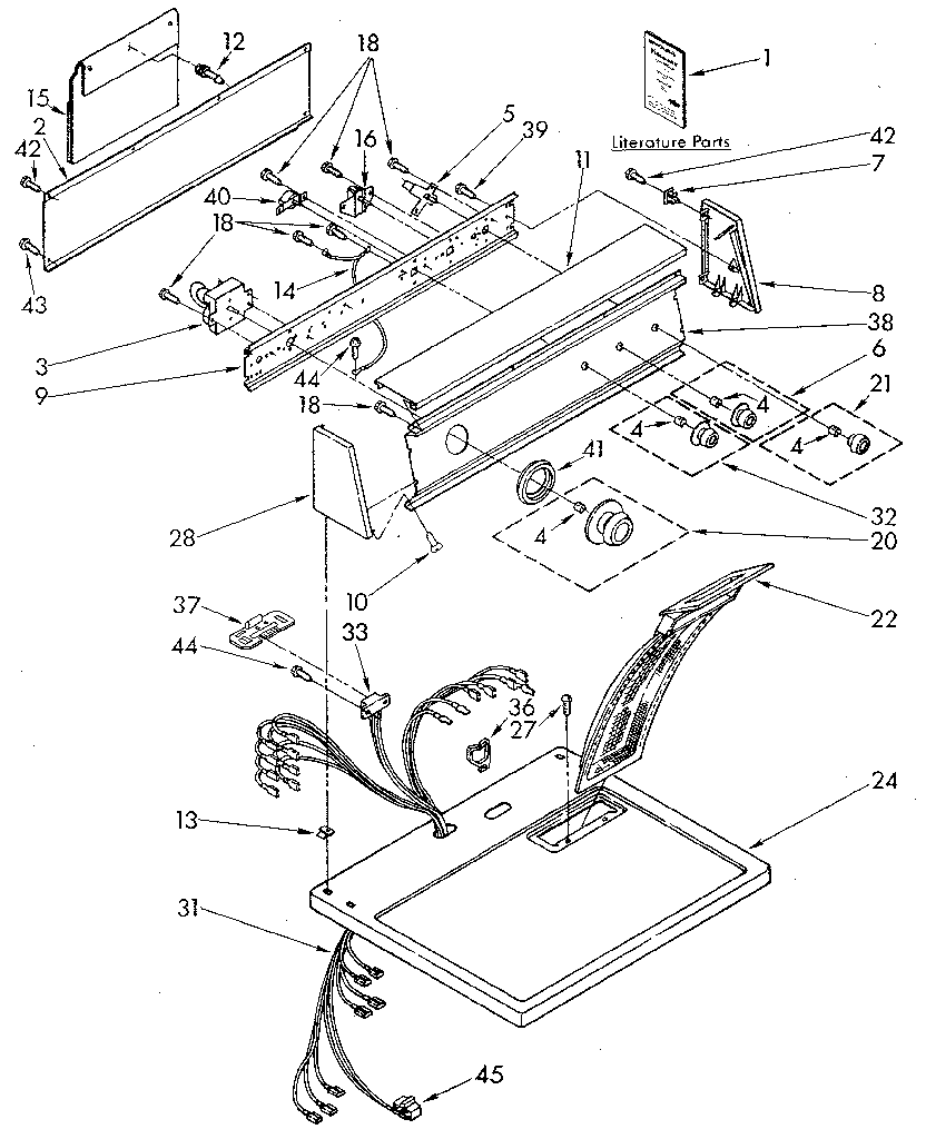 Sears 11087980300 top and console diagram