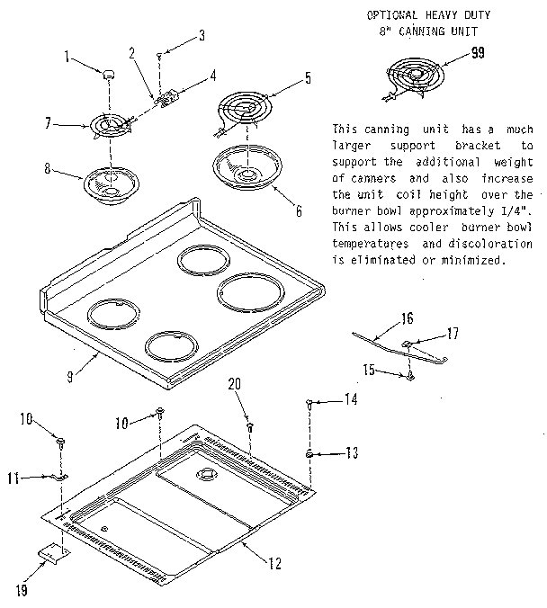 Kenmore 9116248810 main top section diagram