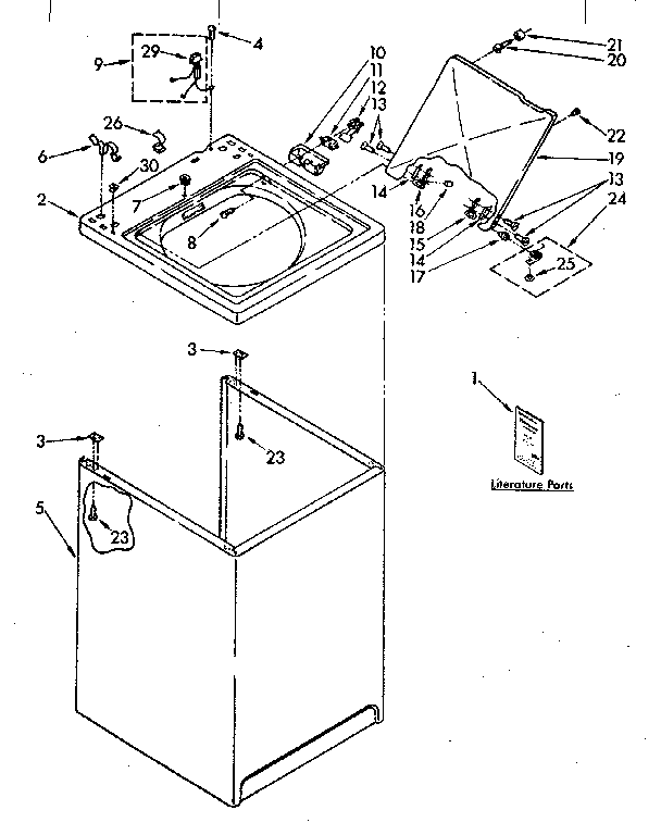 Kenmore 11081863700 top and cabinet parts diagram