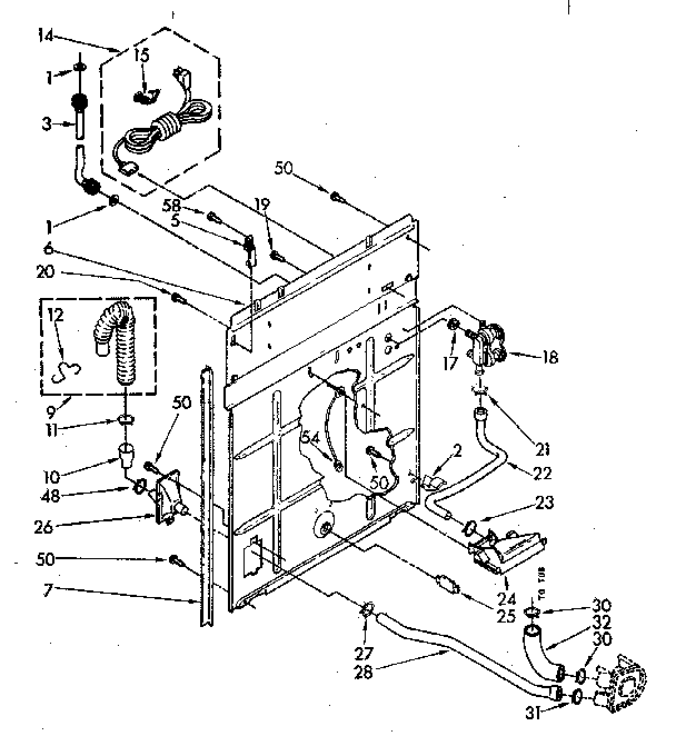 Kenmore 11081863700 rear panel parts diagram