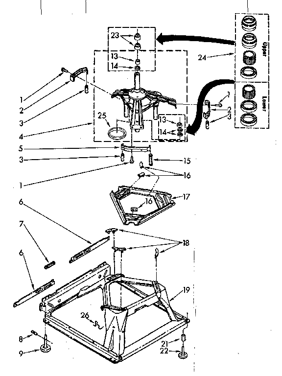 Kenmore 11081863700 machine base parts diagram