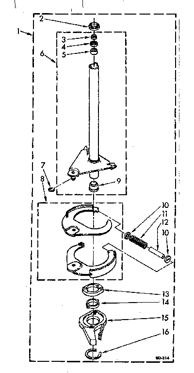 Kenmore 11081864800 brake and drive tube parts diagram