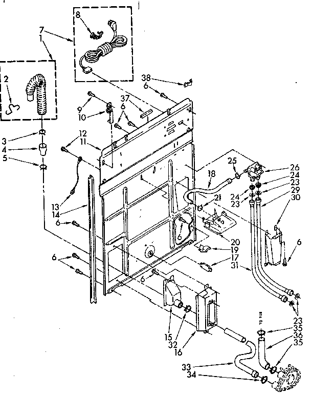Kenmore 11082673320 rear panel parts diagram