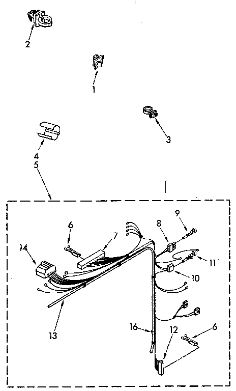 Kenmore 11082673320 wiring harness parts diagram