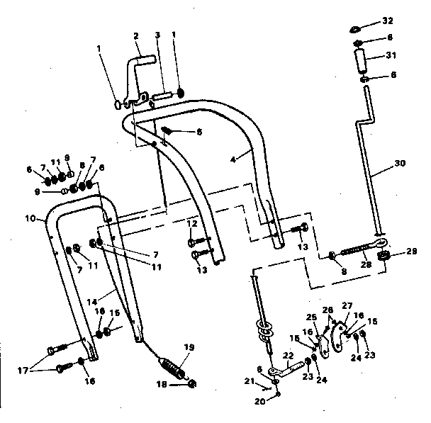 Craftsman 536886400 upper handle assembly diagram