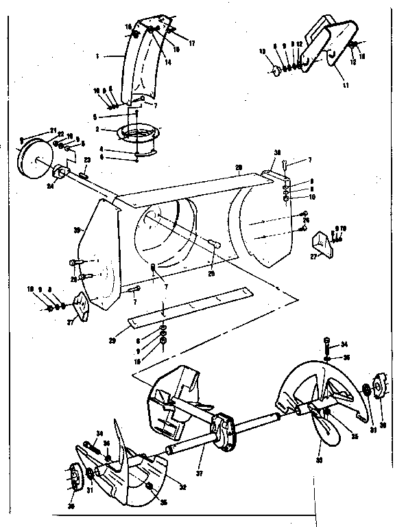 Craftsman 536886500 auger housing assembly diagram