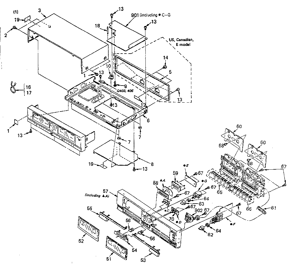 Sony TC-W255 replacement parts diagram