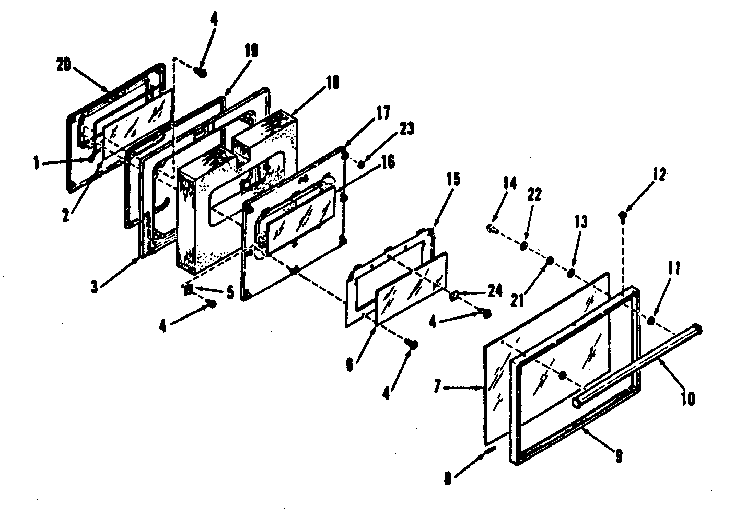 Kenmore 9119368810 oven door section diagram