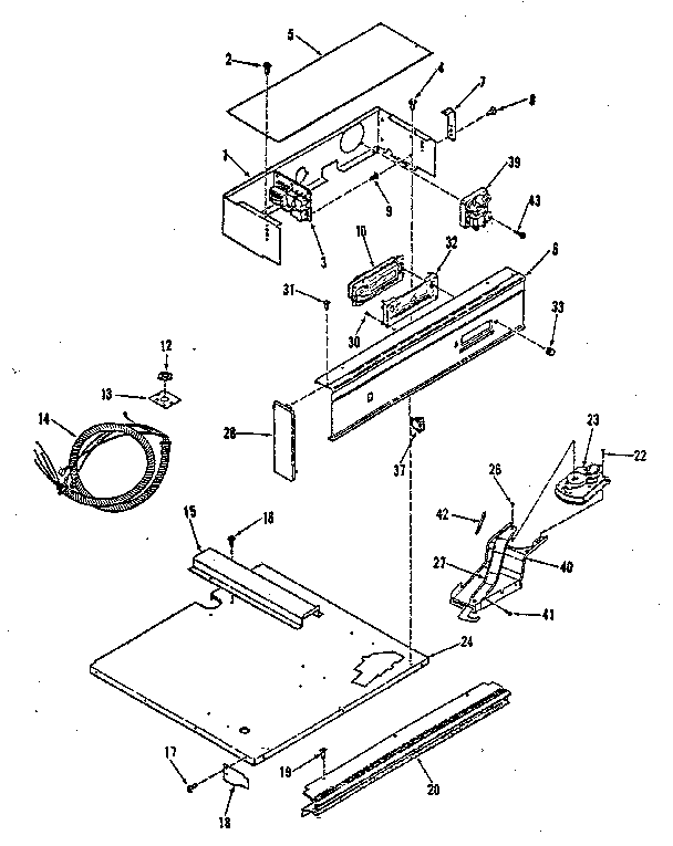 Kenmore 2784088891 control panel section diagram