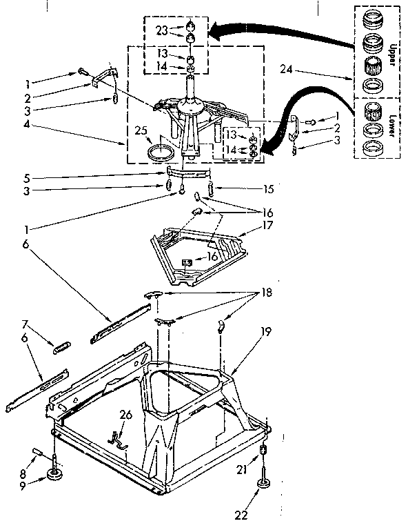 Kenmore 11082407820 machine base parts diagram