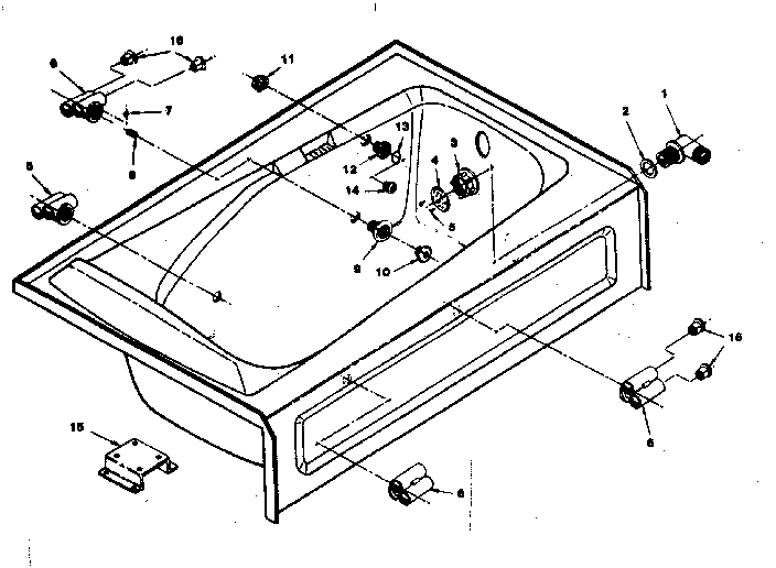 Sears 738676600 tub and whirlpool fittings diagram