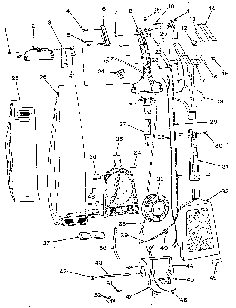 Kenmore 1753790280 handle and bag housing diagram