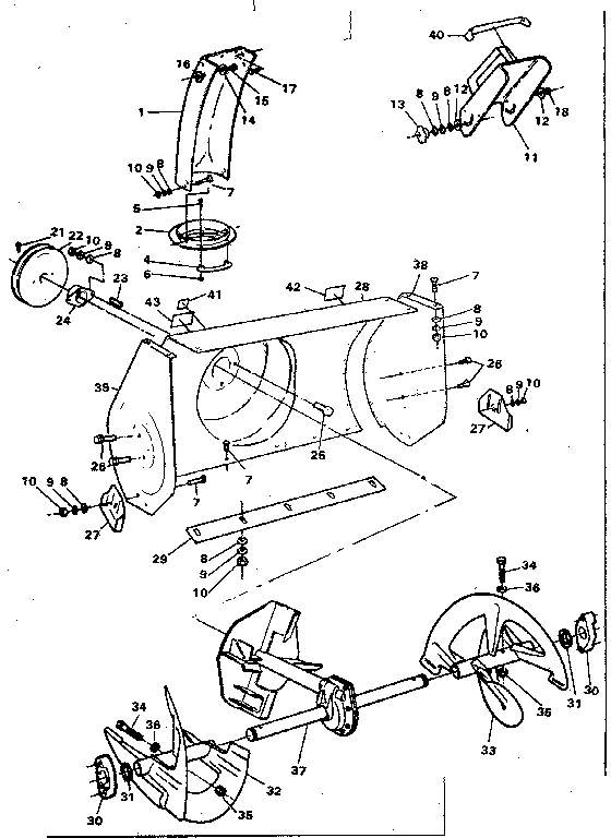 Craftsman 536884900 auger housing assembly diagram