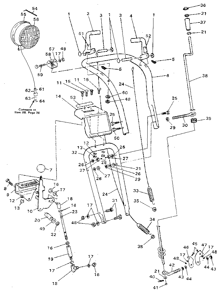 Craftsman 536885000 upper handle assembly diagram