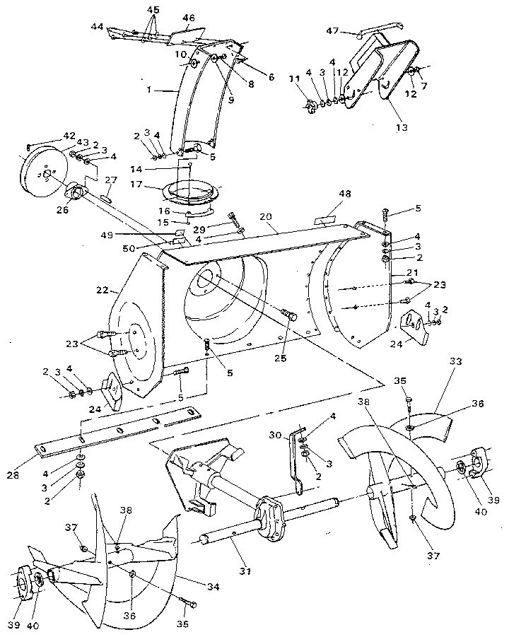 Craftsman 536885000 auger housing assembly diagram