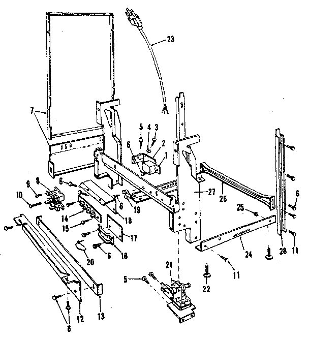 Kenmore 5871406085 frame details diagram
