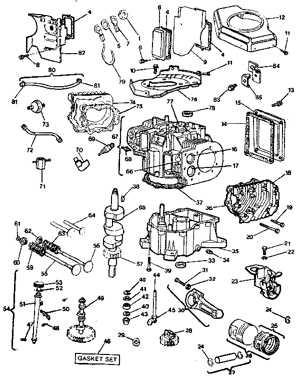 Craftsman 917254312 cylinder, crankshaft and engine base group diagram