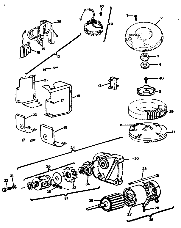 Craftsman 917254312 alternator and starter motor group diagram