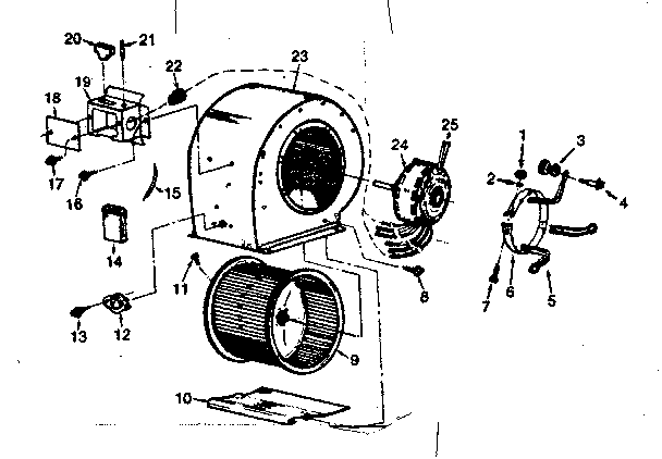ICP NDOD084DF01 blower assembly diagram