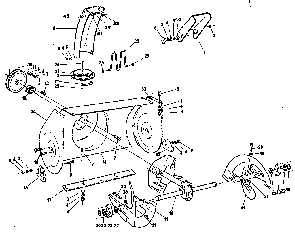 Craftsman 768884900 auger housing diagram