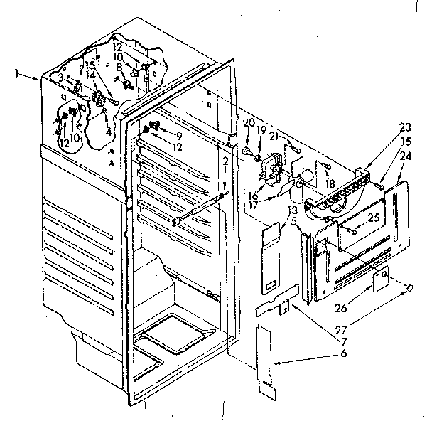 Kenmore 1068678283 freezer liner diagram