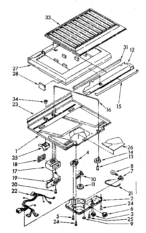 Kenmore 1068678283 compartment separator and control parts diagram