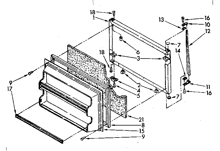Kenmore 1068678283 freezer door parts diagram